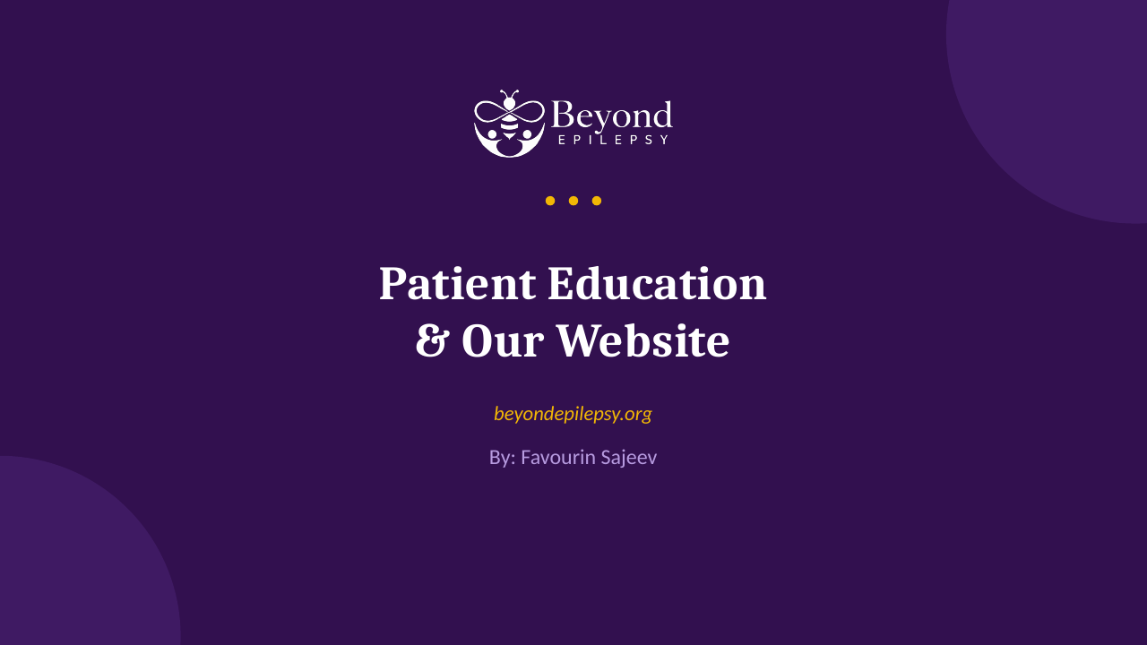 Patient Education & Our Website — opening slide
