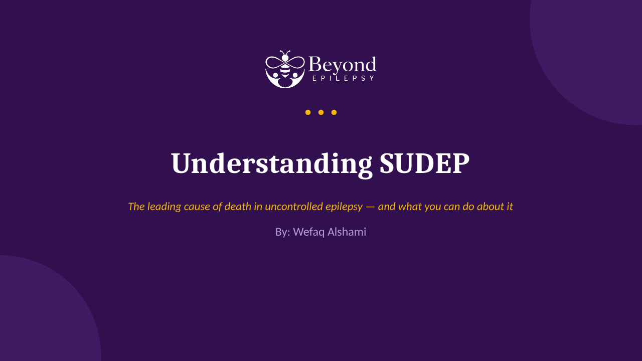 Understanding SUDEP — opening slide